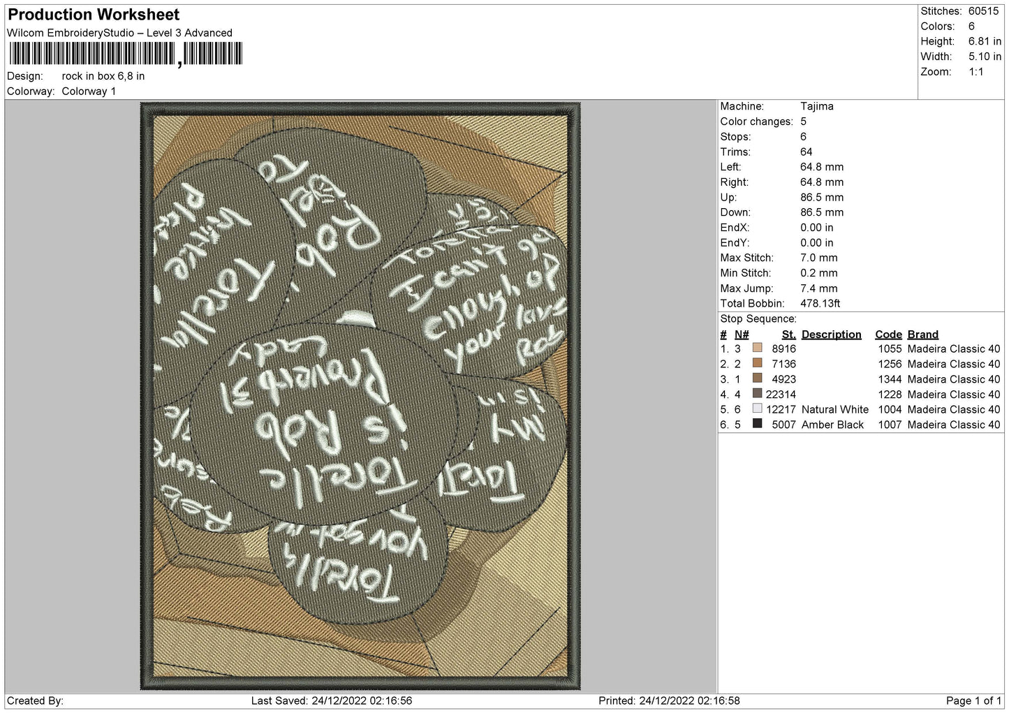 Rock In Box Embroidery File  sizes