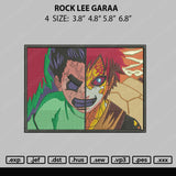 Rock Lee Gaara Emnbroidery File 4 size
