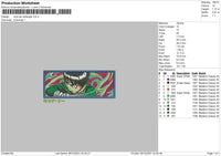 Rock Lee Rectangle Embroidery File 4 size