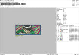 Rock Lee Rectangle Embroidery File 4 size