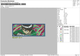 Rock Lee Rectangle Embroidery File 4 size