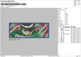Rock Lee Rectangle Embroidery File 4 size