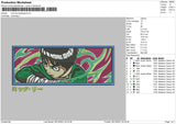 Rock Lee Rectangle Embroidery File 4 size