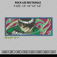 Rock Lee Rectangle Embroidery File 4 size