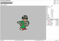 Rock Lee Drunk Embroidery File 4 size