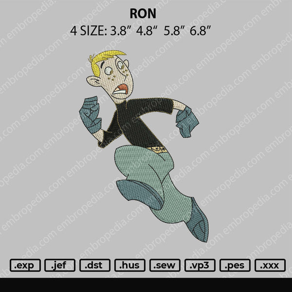 Ron Embroidery File 4 size