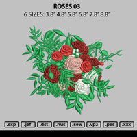 Roses 03 Embroidery File 6 sizes