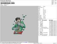 Rock Lee Embroidery File 4 size