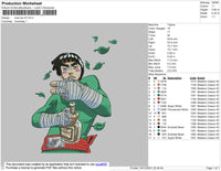 Rock Lee Embroidery File 4 size