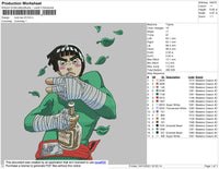 Rock Lee Embroidery File 4 size