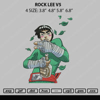 Rock Lee Embroidery File 4 size