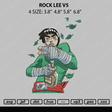 Rock Lee Embroidery File 4 size