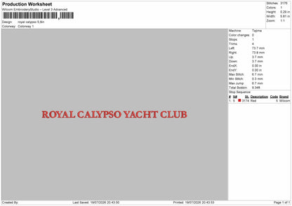 Royal Text 1907 Embroidery Machine Design File 6 sizes