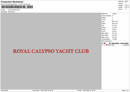 Royal Text 1907 Embroidery Machine Design File 6 sizes