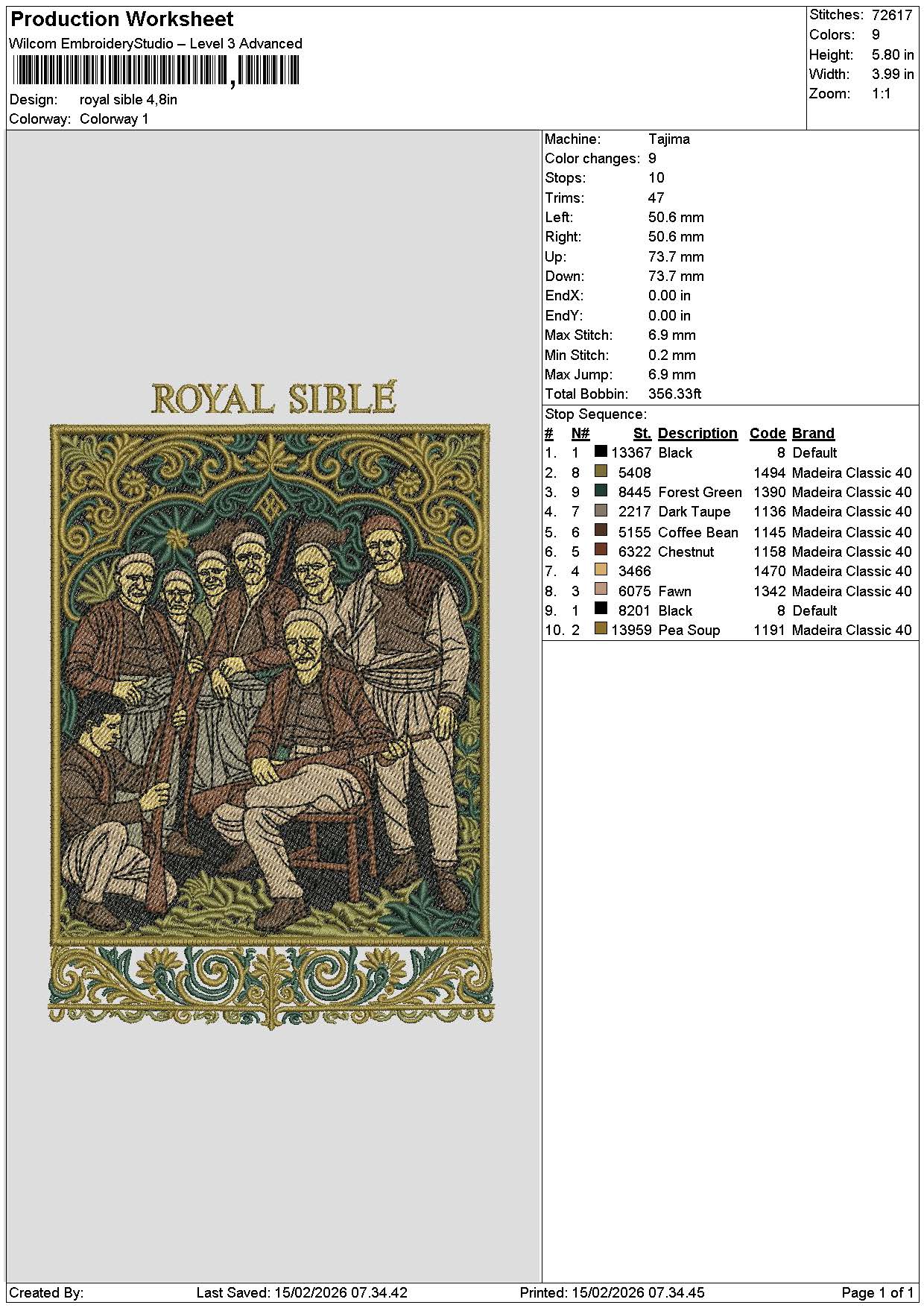 Royaltext Embroidery File 6 sizes
