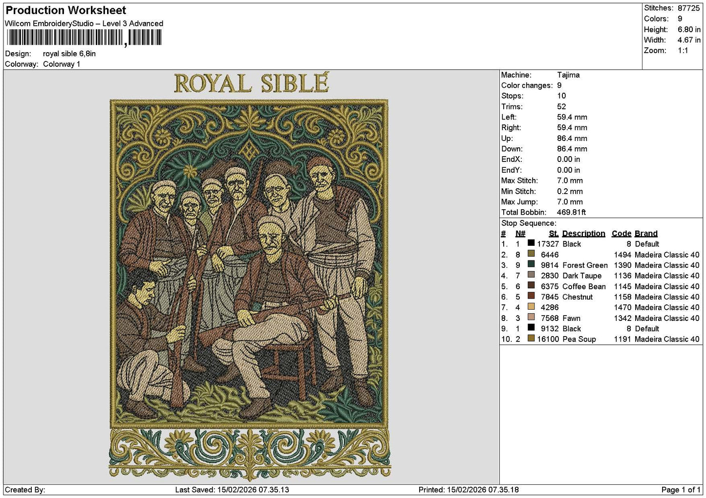 Royaltext Embroidery File 6 sizes