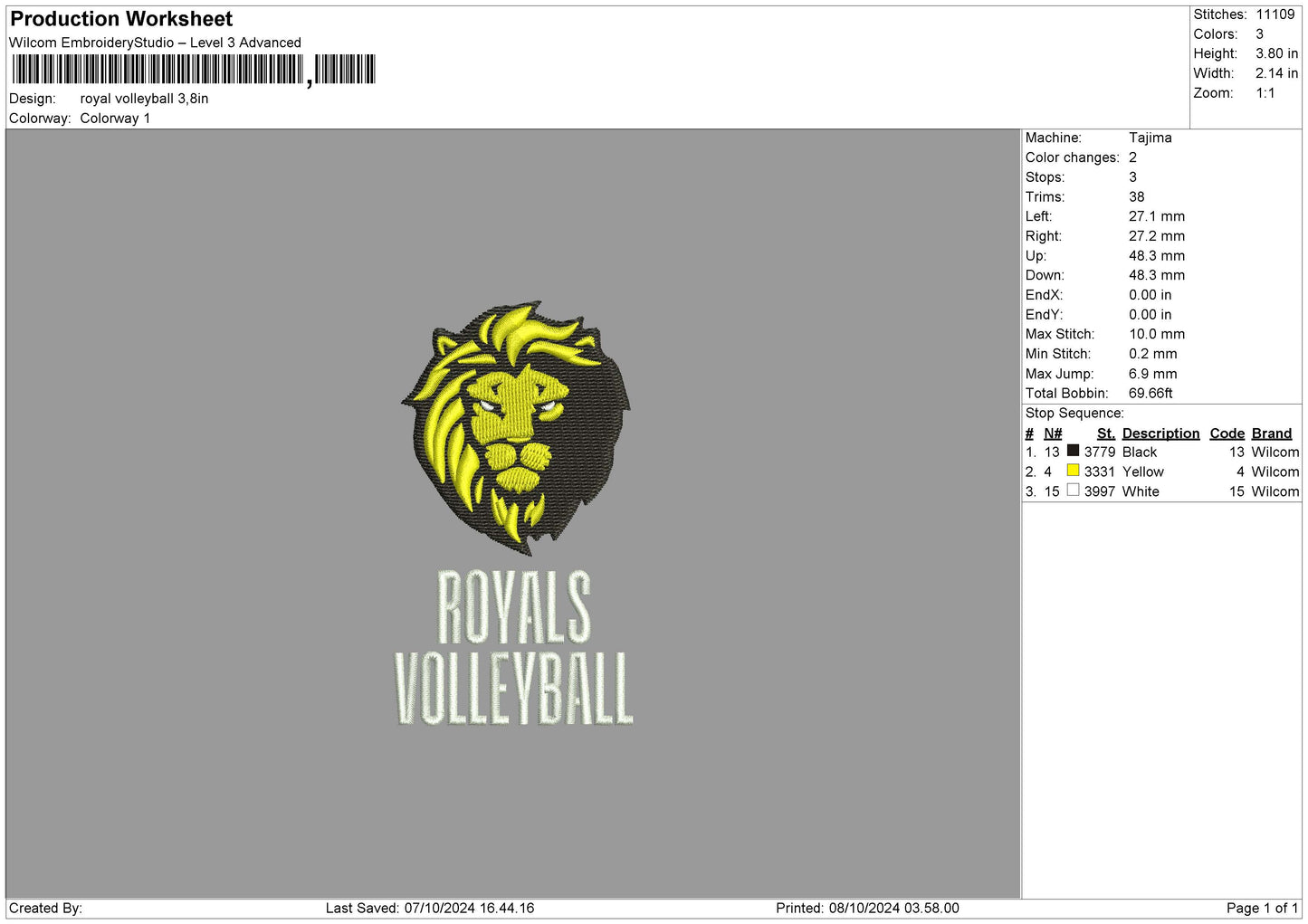 Royalstext 01 Embroidery File 6 sizes