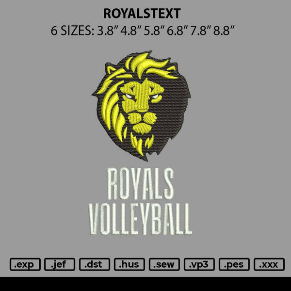 Royalstext 01 Embroidery File 6 sizes