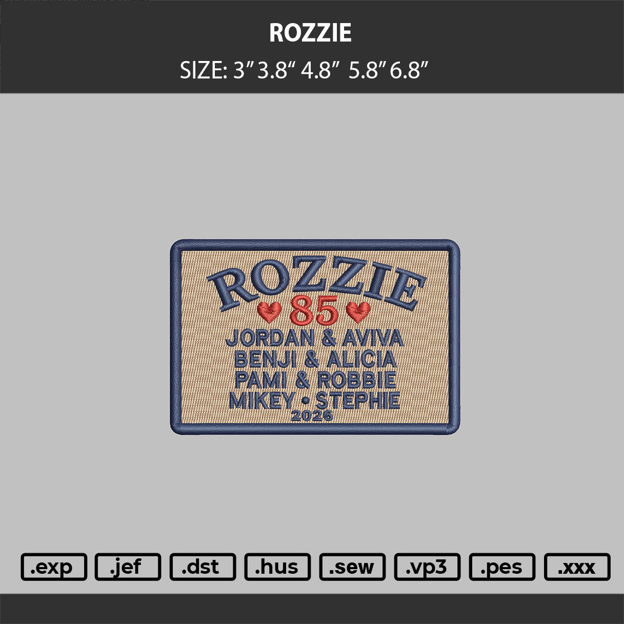 ROZZIE Embroidery Machine Design File