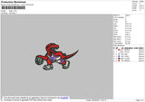 Raptor Embroidery File 4 size