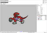 Raptor Embroidery File 4 size