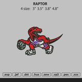 Raptor Embroidery File 4 size