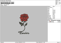 Rose Zavier Embroidery File 6 sizes