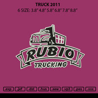 Truck 2011 Embroidery File 6 sizes