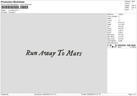Run Away Embroidery File 6 sizes