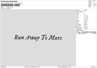 Run Away Embroidery File 6 sizes