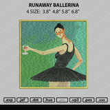 Runaway Ballerina Embroidery File 4 size