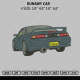 Runawy Car Embroidery File 4 size