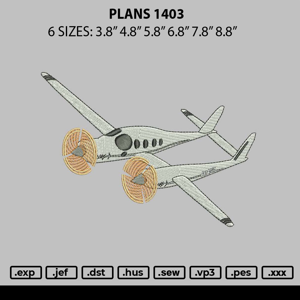 Plans 1403 Embroidery File 6 sizes