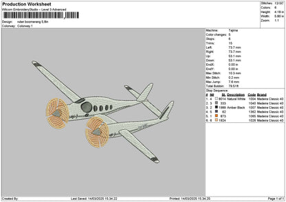 Plans 1403 Embroidery File 6 sizes