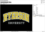 Ryerson Embroidery File 6 sizes
