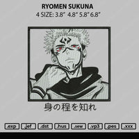 Ryomen Sukuna Embroidery File 4 size