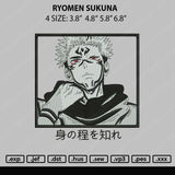 Ryomen Sukuna Embroidery File 4 size