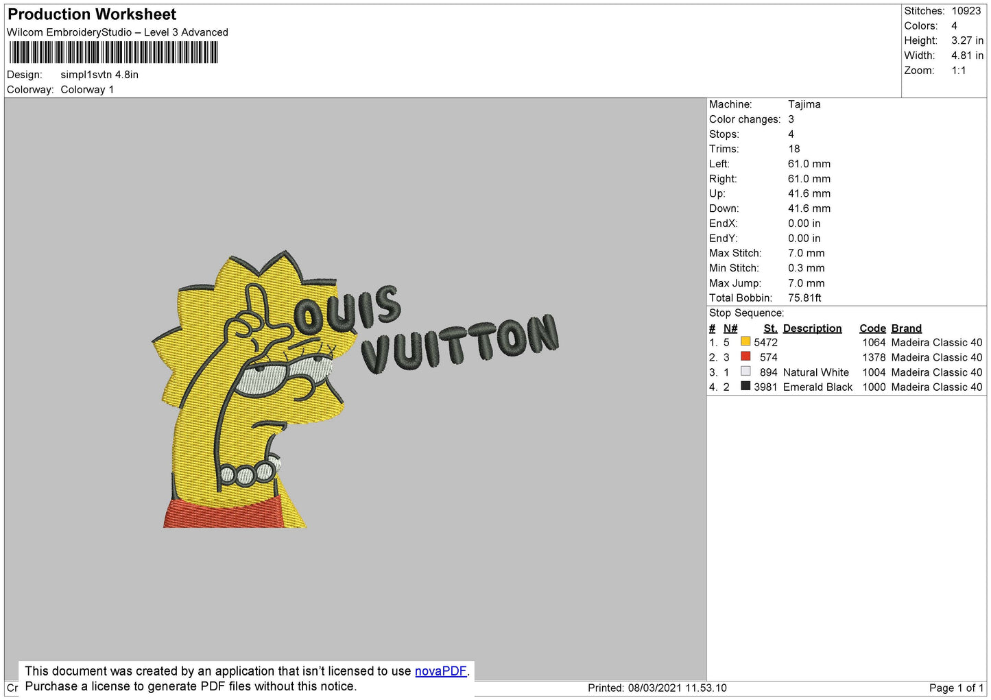 Simpson Louise V Embroidery File 4 size