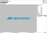 S2000 Embroidery File 6 sizes