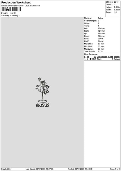 Glasses 2925 Embroidery File 6 sizes
