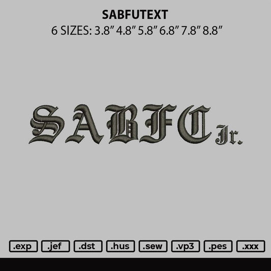 Sabfutext Embroidery File 6 sizes