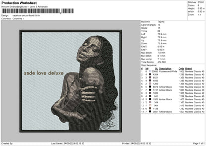 Sade Love embroidery File 6 sizes