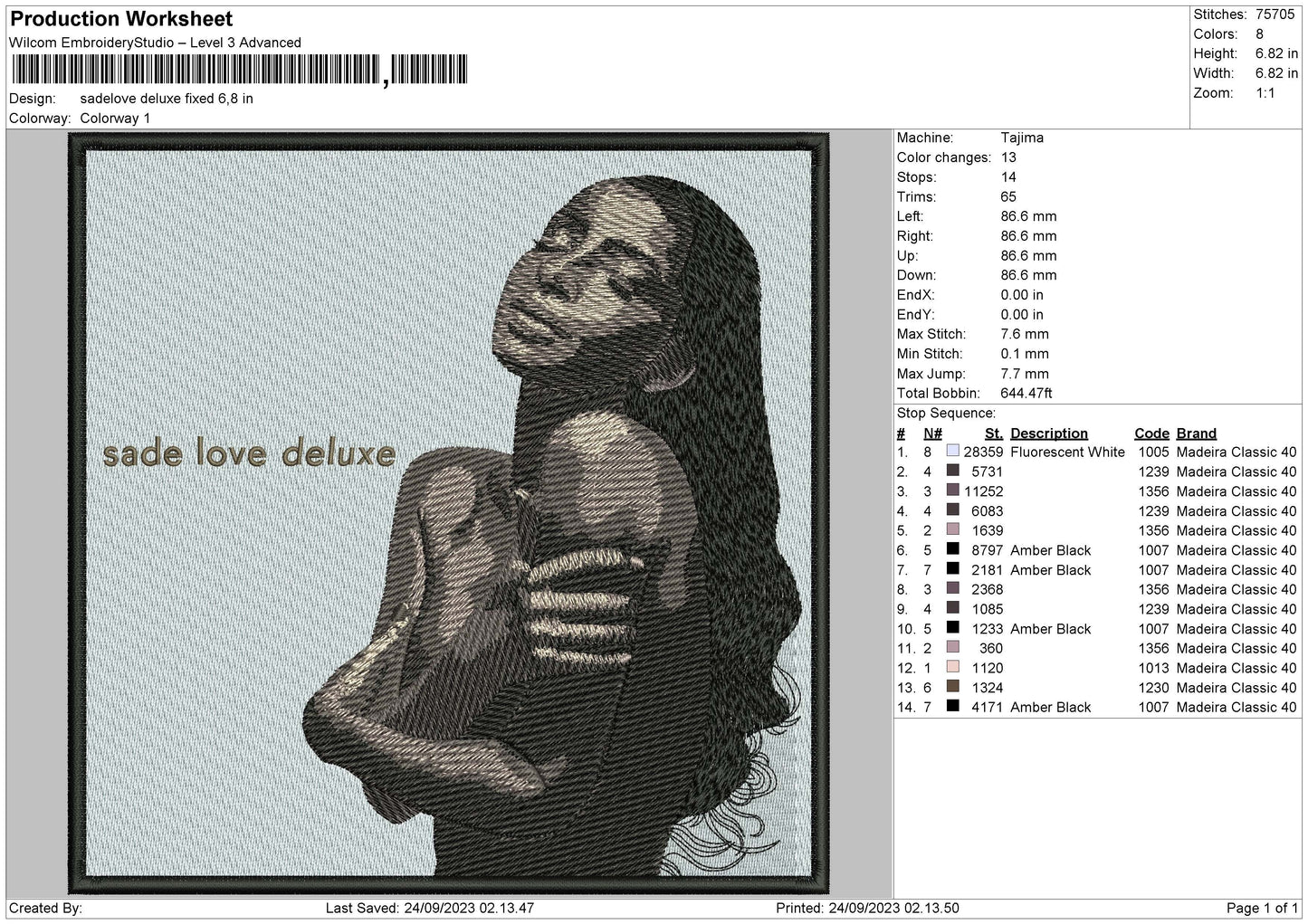 Sade Love embroidery File 6 sizes