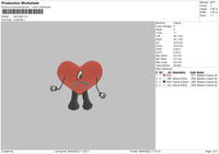 Sad Heart Embroidery File 4 size