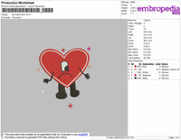Sad Heart Face Embroidery File 4 size