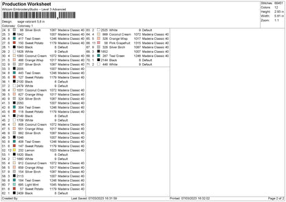 Sage Square Embroidery File 6 sizes