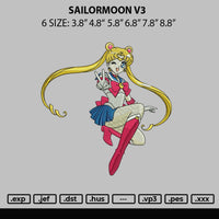 Sailormoon V3 Embroidery File 6 sizes