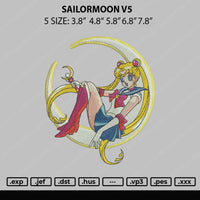 Sailormoon V5 Embroidery File 5 sizes