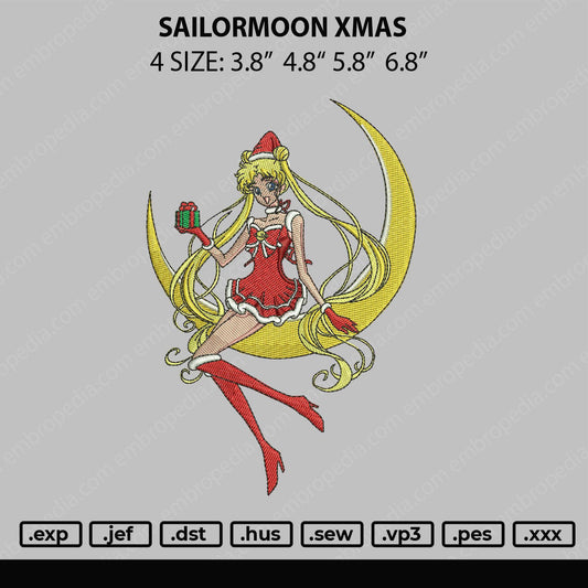 Sailormoon Xmas Embroidery File 4 size