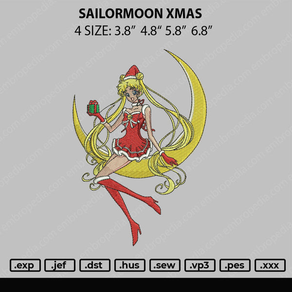 Sailormoon Xmas Embroidery File 4 size